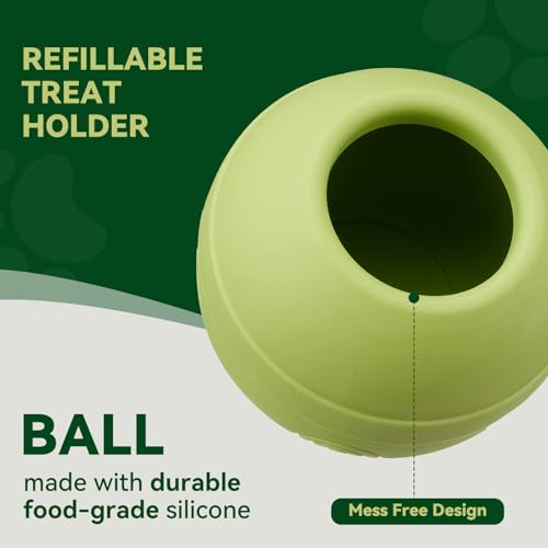 Long-Lasting Interactive Dog Lick Toy, Stuffable Dog Enrichment to Keep Dogs Busy, Wobbly Treat Dispensing Freezable Chew Toys, Food-Grade Safe (Green,S) - color: Green, size: S