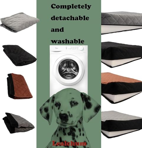 Lealchum Dog Car Seat for Medium/Large Dogs,2 Clip-On Safety Leashs for 2 Small Dogs,Removable and Washable Comfy Pet Car Seat,Easy to Install and Clean (Black/Red, Large) - color: Black/Red