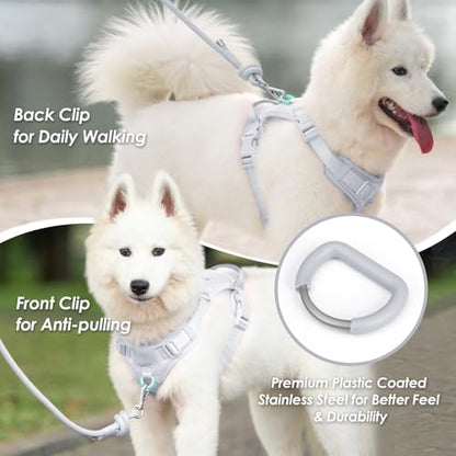 No Pull Dog Harness, Puppy Vest with Front Clip for Small Medium Large Sized Dog(Light Blue,S) - color: Light Blue, size: S(Neck:15.7-22.0", Chest:17.3-24.8")