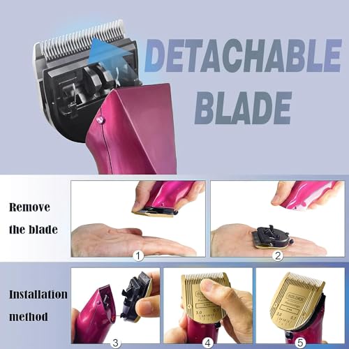 Adjustable 5 in 1 Blades Compatible with WAHL Arco,Bravura .Chromado，Creativa，Figura Dog Clippers for Dogs Grooming(Gold/3PC) - color: Gold-1