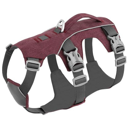 Escape Proof Dog Harness Medium Sized Dog, Reflective No Pull Dog Vest with Handle, Lightweight Full Body Pet Harness Adjustable for Walking,Training(Maroon,Chest:17-32") - color: Maroon, size: M: Chest 17-32", Fit 25-55 lbs