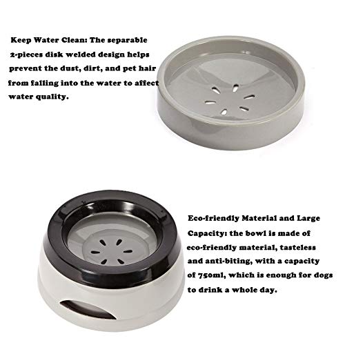 Love Dream No Spill Dog Water Bowl, No Drip Dog Slow Water Feeder No Slip Vehicle Carried Pet Water Dispenser 25 oz with Floating Disk Slow Drinking Bowl for Dogs Cats (Blue) - color: Blue