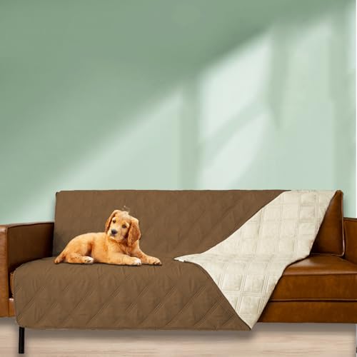 Ameritex Waterproof Dog Bed Cover Pet Blanket with Anti-Slip Back for Furniture Bed Couch Sofa - color: Camel, size: 30x53 Inch (Pack of 1)