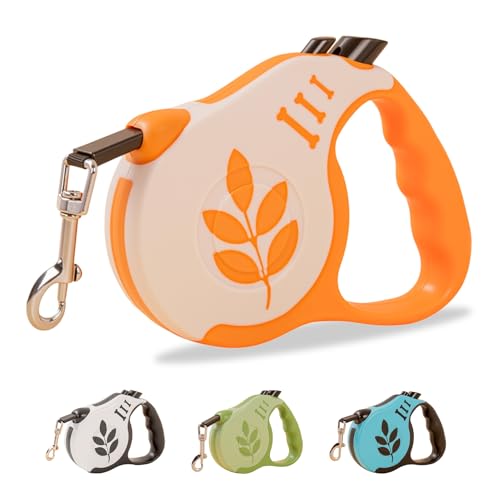 Retractable Dog Leash with Non-Slip Handle, 16 FT Automatic Telescopic Tractor with Atuo Locking Botton，Durable Pet Tape for Small and Medium-Sized Dogs Orange - color: Orange, size: 16FT