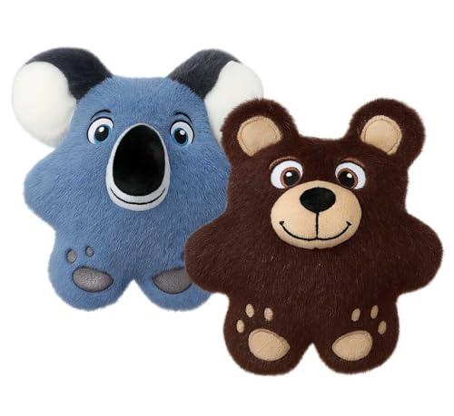 KONG Snuzzles Dog Toy, Plush Squeaker, Crinkle Sounds, Soft Durable Indoor Play (Bear/Koala Combo, Medium) - color: Bear/Koala Combo, size: Medium