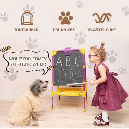 Reginary 3 Pcs Winter Dog Pajamas Fleece Puppy Clothes Warm Doggy Fuzzy for 4 Legs Pet Cute Coats Elastic Soft Winter Holiday Jumpsuit Sweater Bodysuit Small Medium Dog Apparel White Beige Brown(XL) - size: XL