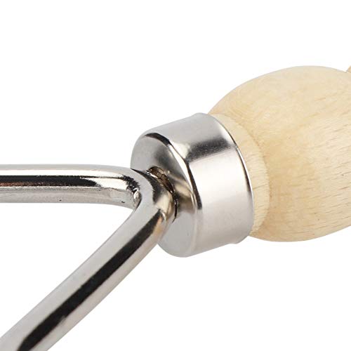 Metal Undercoat Rake, Anti Slip Dog Grooming Rake with Wooden Handle, Portable Dog Rake Brush, Dog Deshedding Rake for Cats and Dogs, 6.30x6.30x1.57in