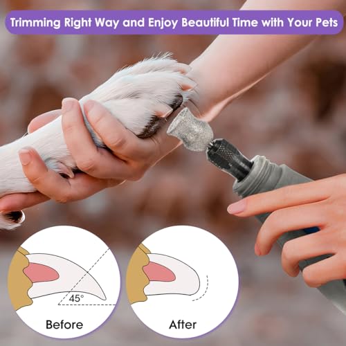 for Dremel Dog Nail Grinder - Diamond Bits Attachment for Dog Nail - 1/8'' Painless Nail Grinder Bits Won't Pull Hair or Get Hot for Large Medium Small Dogs and Cats Paws Grooming