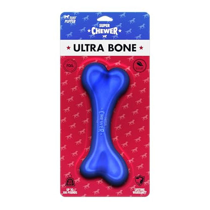 SuperChewer Tough Dog Bone Toy | Lifetime Replacement | Strong Natural Rubber | Great Dog Fetch Toy | Chew Toys for Dogs | Ultra Durable Chew Toys for Moderate Chewers | Large Breed Tested - size: Small