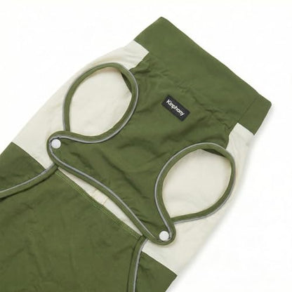 Waterproof Dog Raincoat with Harness Opening, Reflective Dog Rain Jacket for Dogs, Adjustable Drawstring Neck & Secure Belly Strap, Windproof Outdoor Pet Coat, Green (Large) - size: Large
