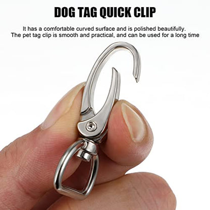 ORFOFE Dog Tag Clip Set Metal Dog Tag Clips with Rings for PET Collars and Leashes Zinc Alloy Buckles and Cats Sturdy PET ID