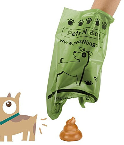 Poop Bags, Environment Friendly Pets N Bags Dog Waste Bags, Biodegradable, Refill Rolls, Includes Dispenser (16 Rolls / 240 Count) - color: 240/16, size: 15 Count (Pack of 16)