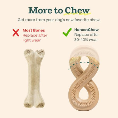 WOOF HonestChew Dog Toy Infinity - Durable Dog Chews - Made with Plant-Based Ingredients - Splinter-Resistant - Great for German Shepherds and Pit Bulls - Large - size: Large