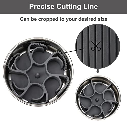Anipaw Dog Slow Feeder Bowls Silicone Spiral Pet Food Feeder Insert to Slow Down Eating for Large Medium Small Breed Dogs Perfect with Stainless Steel Glass Ceramic Pet Bowls (Grey) - color: Grey