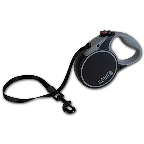 Alcott Kong Terrain Retractable Dog Leash, Large, Black, 16' Long - color: Black, size: Large 16'