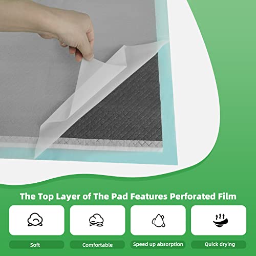 DEEP DEAR Charcoal Puppy Pads 28"x34" (30-Count), Activated Carbon Dog Pads Extra Large, Leak-Proof Pee Pads for Dogs, Super Absorbent Pet Training Pads for Puppies, Piddle Pads for Doggies, Cats - size: Charcoal: 28"x34" - 30 Count