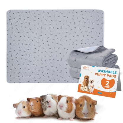 Washable Pee Pads for Small Pet, 2 Pack Reusable Pet Training Pads Washable,36x72 Absorbent Reusable Whelping Pads, Non-Slip Dog Mats with Bone Print for Rabbit Guinea Pig Hamster Puppy - size: 36X72" (Pack of 2)