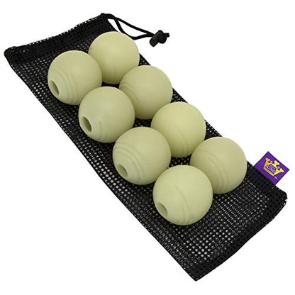 Chew King by Mammoth Glow-in-the-Dark Dog Fetch Balls (8-Pack), Lattice Rubber Balls for Night Play, High Bounce Fetch Toys, Rechargeable Under Any Light, Medium 2.5" - color: I) 8-Pack (2.5" Balls)