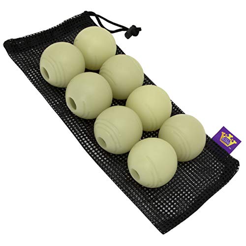 Chew King by Mammoth Glow-in-the-Dark Dog Fetch Balls (8-Pack), Lattice Rubber Balls for Night Play, High Bounce Fetch Toys, Rechargeable Under Any Light, Medium 2.5" - color: I) 8-Pack (2.5" Balls)