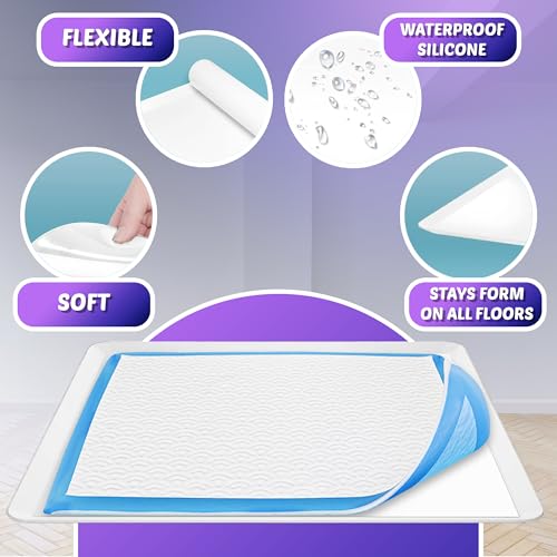 TidyFriend Reusable Silicone Dog Training Tray for 27.5” x 44” Pads, Washable Puppy Potty Station, No-Spill Heavy Duty Pee Pad Holder for Dogs - Easy to Clean & Travel Friendly (White) - color: White