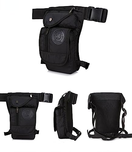 Drop Leg Bag Outdoor Waist Pack for Men Women Tactical Military Motorcycle Bike Cycling Multi-Pocket Waist Fanny Pouch Travel Hiking Climbing Thigh Bag Pocket - color: Black