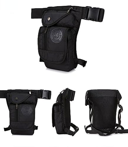 Drop Leg Bag Outdoor Waist Pack for Men Women Tactical Military Motorcycle Bike Cycling Multi-Pocket Waist Fanny Pouch Travel Hiking Climbing Thigh Bag Pocket - color: Black