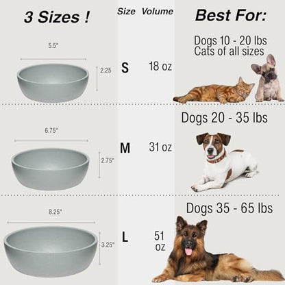 Loving Pets - Dolce Bamboo - Eco-Friendly Pet Bowls & Dishes for Dog, Cats, Puppy Food and Water Bowl -Sustainable and Dishwasher Safe, Made with Real Bamboo (Medium, Slate-Grey) - color: Slate Grey, size: Medium Bowl