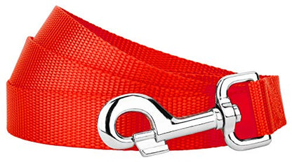 Country Brook Petz - Vibrant 17 Color Selection - Heavyduty Doublehandle Nylon Leash (6 Foot, 3/4 Inch Wide, Neon Orange) - color: Neon Orange