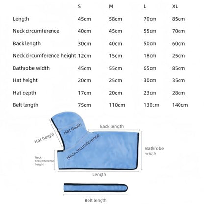 Personalized Dog Bathrobe Towel, Custom Name Embroidery Quick-Drying Bath Robe for Dogs, Microfiber Dog Bathrobe with Hood Straps, Soft and Ultra Gentle on Pet Skin(Medium) - size: Medium