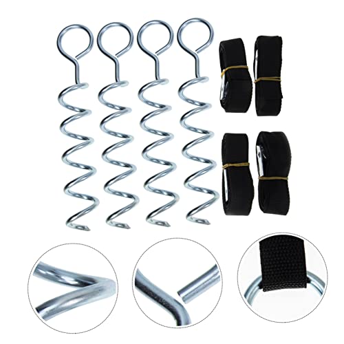 1set Portable Dog Stakes Spiral Ground Anchors for Tents Trampolines Wear-Resistant Easy to Use Anchors Strap for Outdoor Camping Dog Tie-Outs