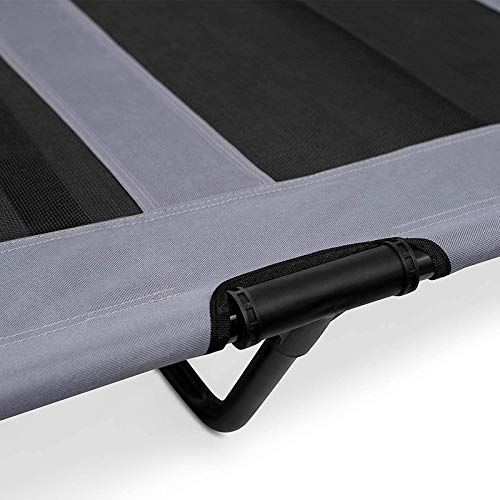 Elevated Dog Bed with Removable Canopy w/Convenient Carrying Bag Indoor Shade 1680D Portable Raised Oxford Fabric Outdoor Cooling Dog Cot Cat Bed Pet Tent for Camping (48", Grey)