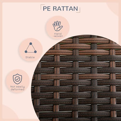 PawHut Wicker Dog House Outdoor with Canopy, Rattan Dog Bed with Removable Cushion, Raised Dog Bed, Cat Shelter, Patio Pet Sofa for Medium Sized Pet Mixed-Brown