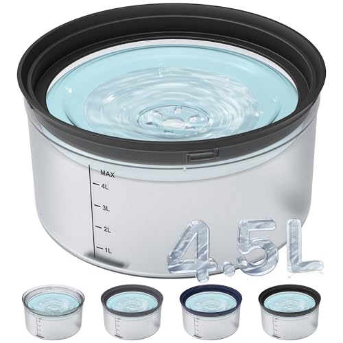 Decflow 1.2Gallon Dog Water Bowl No Spill, 4.5L Large Capacity Spill Proof Dog Bowls with Transparent Floating Disk, No Splash Slow Drinking Dog Bowl for Sloppy Messy Drinkers - color: B-Black