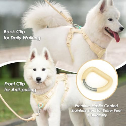No Pull Dog Harness, Puppy Vest with Front Clip for Small Medium Large Sized Dog(Light Yellow,S) - color: Light Yellow, size: S(Neck:15.7-22.0", Chest:17.3-24.8")