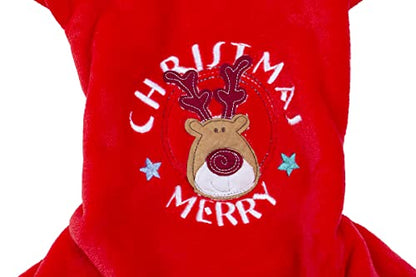 Christmas Puppy Dog Hoodies for Small Medium Dogs, Hooded Sweatshirt with Pocket Pet Cat Hoody Clothes Sweaters Fleece Coat Dog Costume - color: Red, size: Small