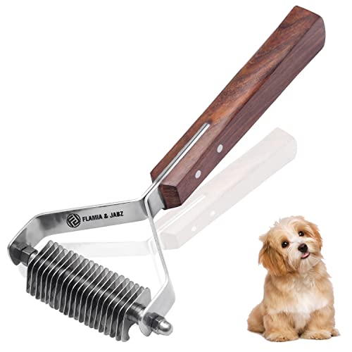 Flamia & Jabz Undercoat Rake for Dogs & Cats, Dematting Grooming Stripper Tool (20 Blades) - size: 20 Blades