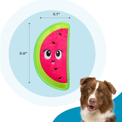 Outward Hound Tough Skinz Durable Squeaky Dog Toy with Two Tough Layers, Watermelon, Red, Medium - color: Watermelon, size: Medium