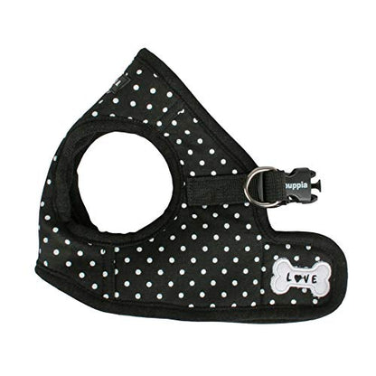 Puppia Dotty Step-in Vest Dog Harness No Pull No Choke Easy Wear Training Walking for Small Dog, Small, Black - color: Black, size: Small