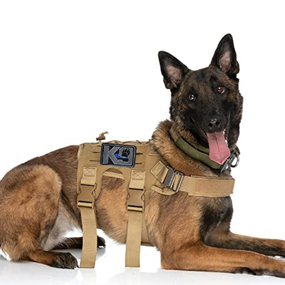 K9 Crossbone Killer Attack Police Dog Patch, Hook and Loop Fastener Patch for Service Animal Vest (K9 Blue line) - color: 2pcs, K9