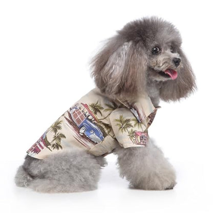 Tangpan Summer Pet Daisy Hawaiian Beach Plaid Print Shirts Clothes for Dog (X-Small, Beige) - color: Beige, size: X-Small