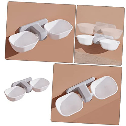 Yardwe Wall Mounted Dual Bowl Pet Feeder for Food and Water Creative Hanging Cat Feeding Station Pet Food Container for Cats Dogs and Rabbits Easy to Install