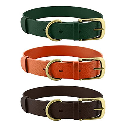 Tuff Pupper Classic Heavy Duty Dog Collar | 10x Stronger Than Leather | 100% Waterproof & Odor Proof Dog Collar | Tough Rust-Proof All Metal Hardware - color: Dark Brown