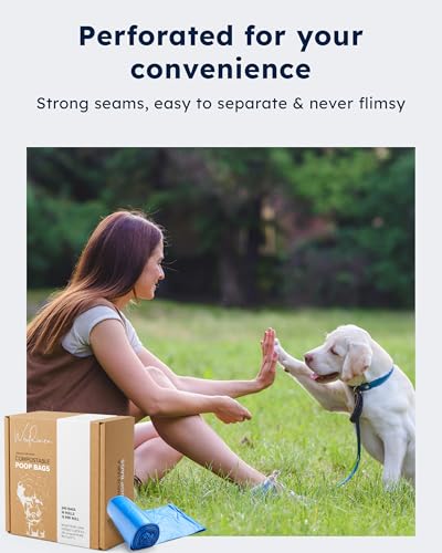 Wooflinen Home Compostable Dog Poop Bags – Leak-Proof Dog Poop Bags Rolls – Large 9x13”, Durable, Easy Tear – Made from Plant & PBAT Material – For Big & Small Dogs – 720 Count (48 Rolls) - size: 240 Count (Pack of 3)