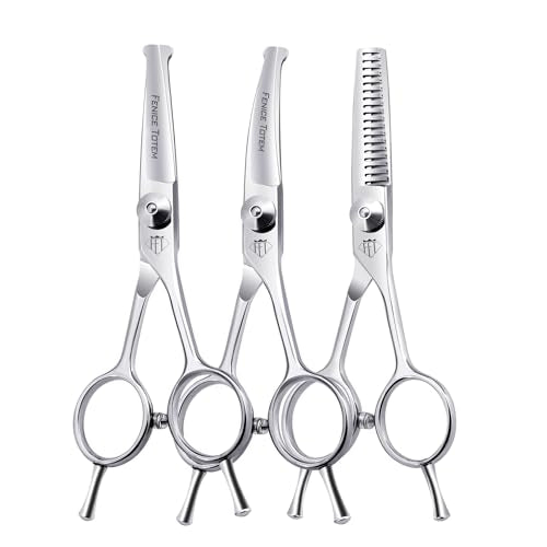 Dog Grooming Scissors: 3 in 1 Pet 4.75 inch Shears Set Alloy for Trimming Dogs Cats and Other Pets Face and Paws
