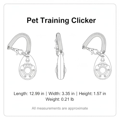 Dog Training Clicker with Wrist Strap - Ergonomic Mechanical Sound Signal for Obedience & Trick Training, Durable PP Plastic (1 Pack) - color: Black