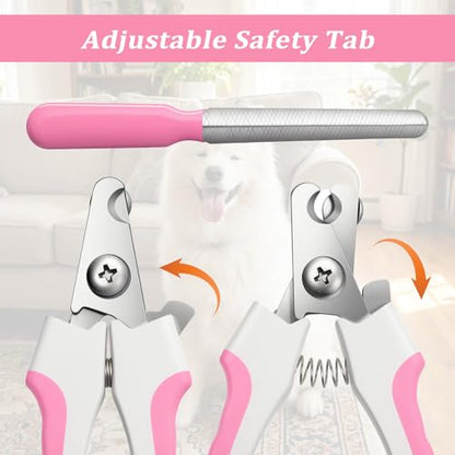 4 PCS Cat Dog Nail Clippers Trimmers Set, Professional Cats Dogs Pet Claw Clipper Sharpener and Hair Grooming Scissors Comb Tools for Small, Medium and Large Breeds, Cats, Rabbits, Guinea Pigs