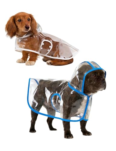 Clear Dog Poncho, Transparent PVC Cape Style Pet Rain Jacket with Hidden Leash Hole, Suitable for Most Dog Breeds(2-25lbs) (Transparent, s-3xl) (White, X-Large) - color: white, size: X-Large
