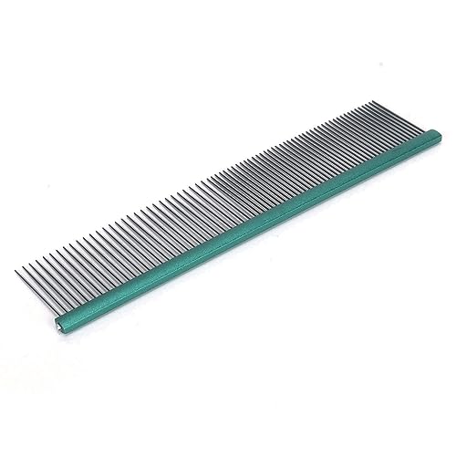 Greyhound Comb For Dogs, Metal Dog Comb Dog Combs with Rounded Ends Dog Comb Cat Comb For Removing and Knots Grooming Tool For Long Short Haired Dog (Green 13cm/5.1in) - size: Green 13cm/5.1in