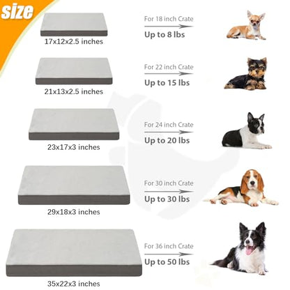 KSIIA Orthopedic Dog Bed, Egg Crate Foam Pet Mat with Removable Cover, Plush Waterproof & Washable Small Dogs Bed, 17x12 Inch, Gray - color: Light Grey, size: 17.0"L x 12.0"W x 2.5"Th