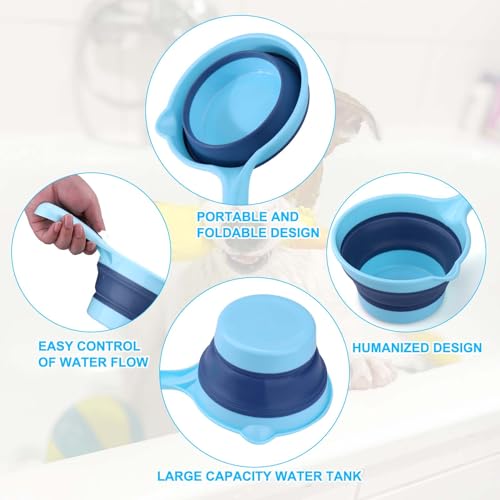 Vodolo Dog Bath Rinse Cup,Portable Foldable Dog Bath Tubs Accessories,Dog Shower Bathtub Dog Pool Supplies,Dog Washing Tools,Dog Shower Attachment